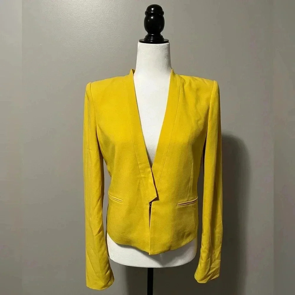 BCBGMaxAzria Guy Sunflower Crop Blazer